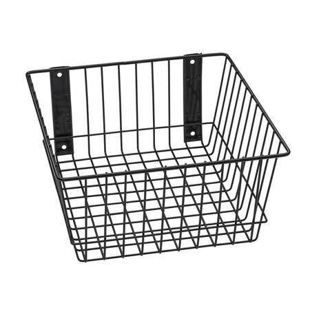 RACK EM RACKS Universal Wire Basket, Black - 12 x 12 x 6 in. 9084-B